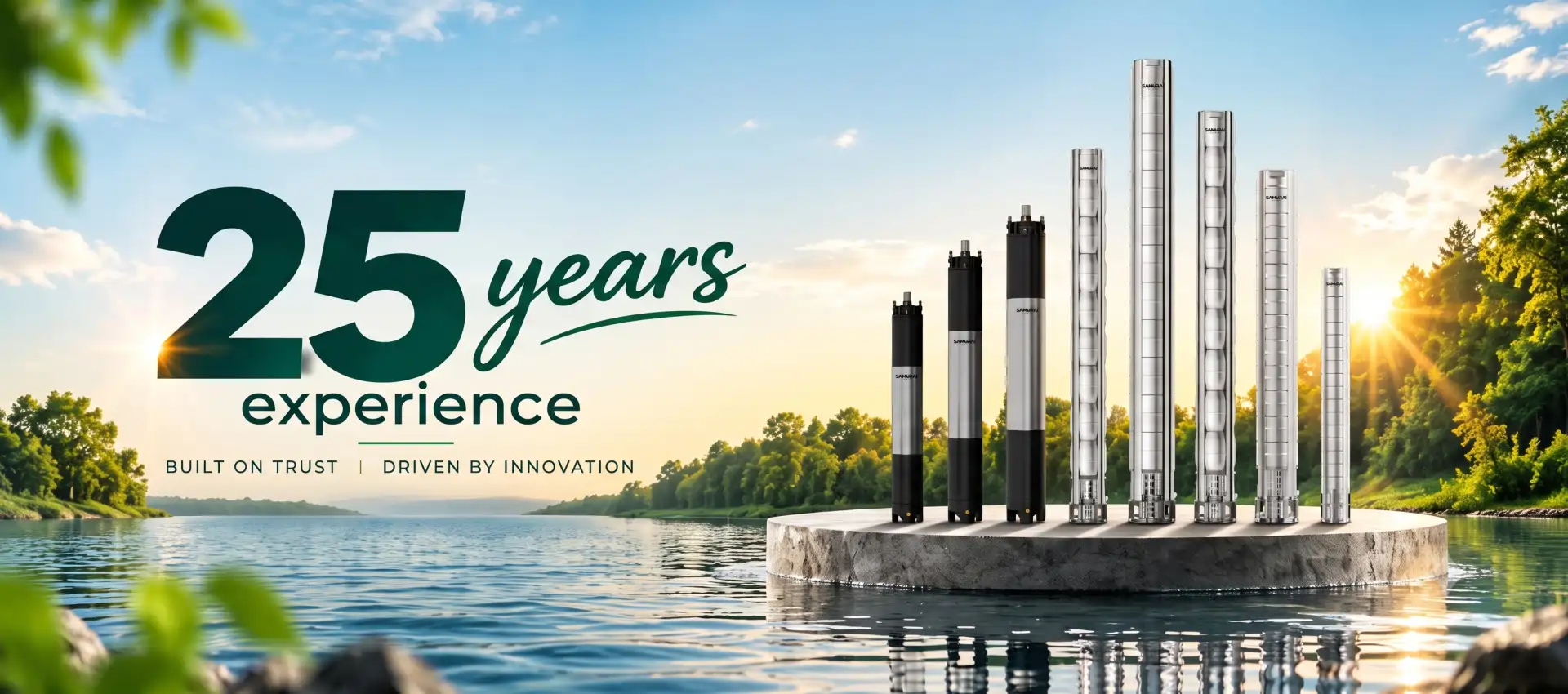 Samurai submersible pumps, motors and column pipes manufactured in Rajkot, Gujarat